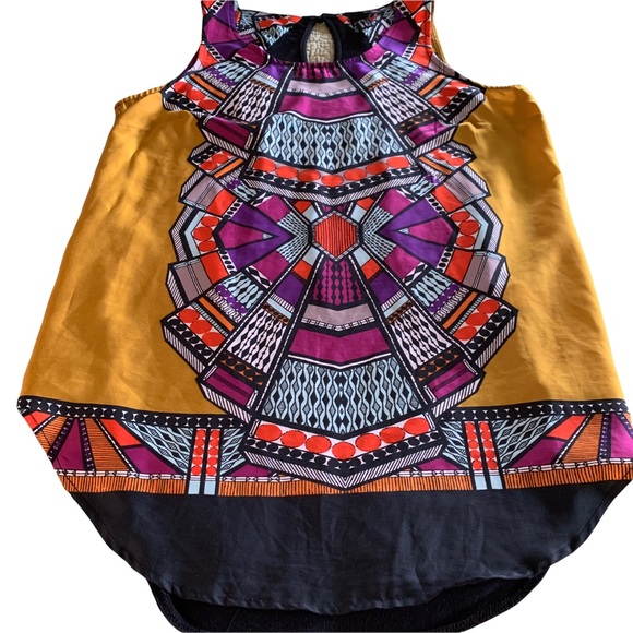 Gold & Black Pop Art Sleeveless Blouse * Med - Picture 5 of 12